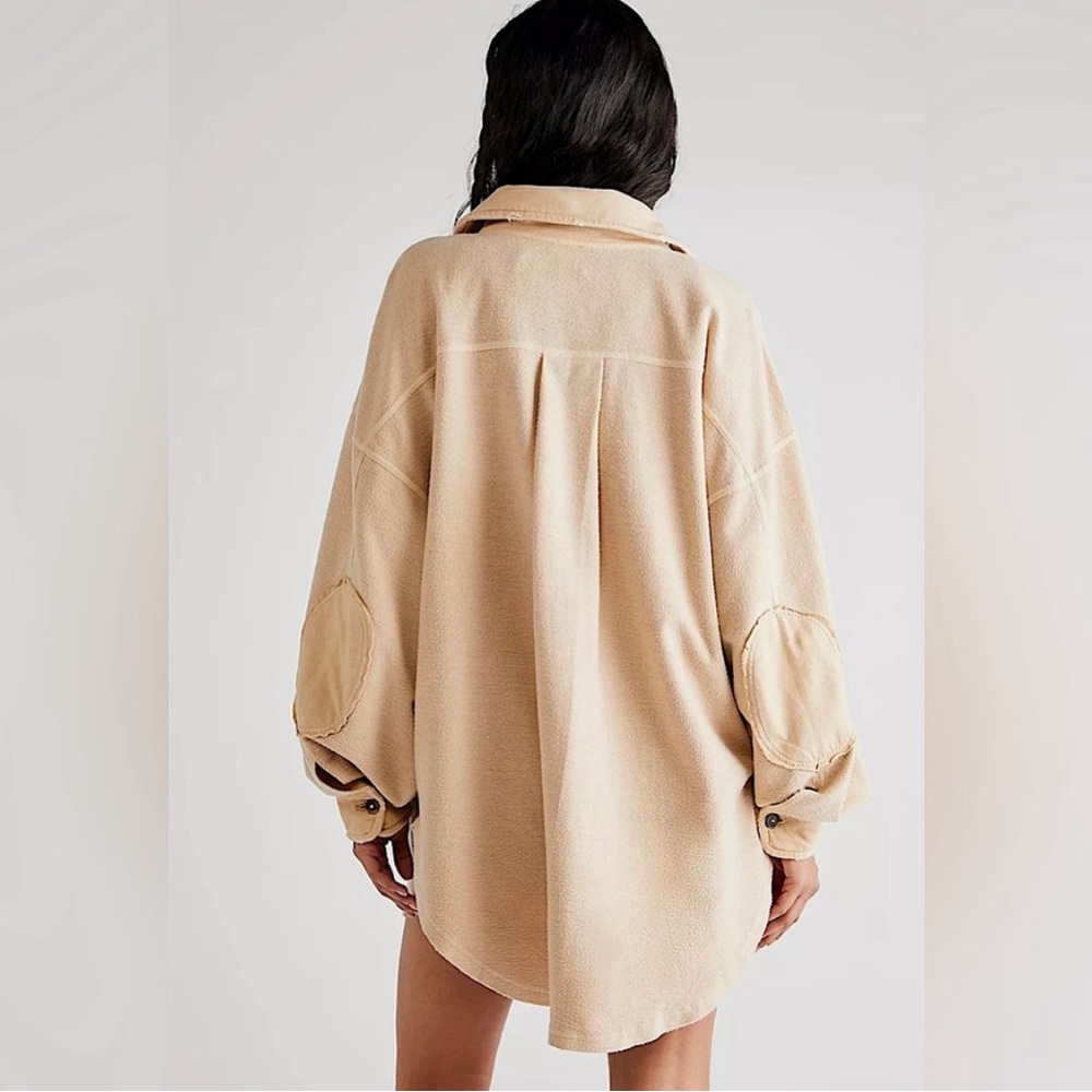 Free People “Ruby” Oversized Shacket in Beige - Picture 3 of 14